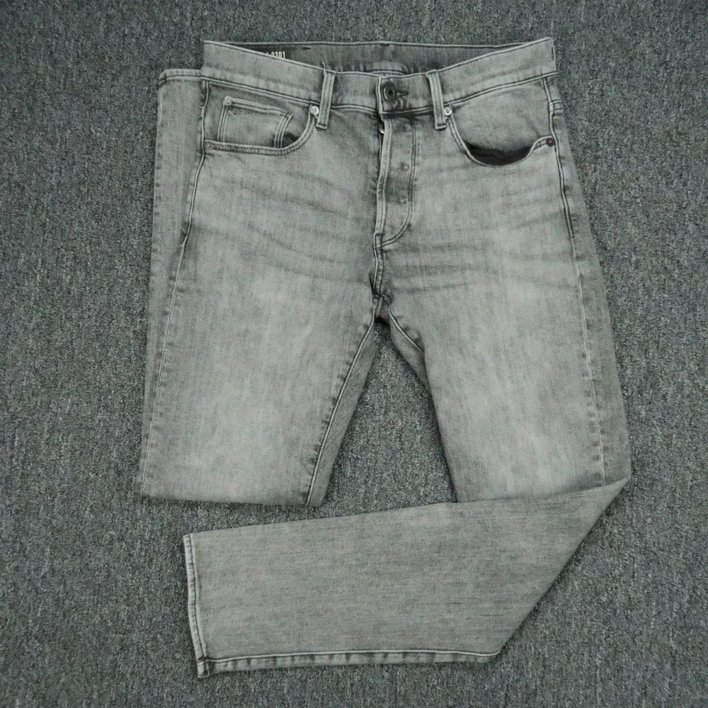 G Star Jeans Mens‎ 31x32 Gray 3301 Slim Stretch Denim Button Fly 5 Pocket